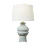 Nova Table Lamp — 16 1/2", White Linen, Silk Green