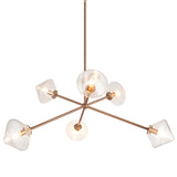 Novo Chandelier Aged Gold Brass Clear Glass By Matteo - Front View