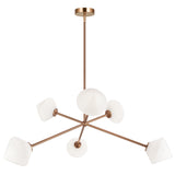 Novo Chandelier Aged Gold Brass Opal Glass By Matteo