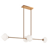 Novo Linear Suspension Aged Gold Brass Opal Glass By Matteo