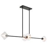 Novo Linear Suspension Black Clear Glass By Matteo