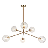 Novo Sputnik Chandelier Aged Gold Brass Clear