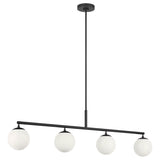 Nube 4 Light Linear Chandelier Midnight Black By Generation Lighting Main View 2