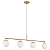 Nube 4 Light Linear Chandelier Satin Brass By Generation Lighting Main View 2
