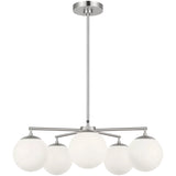 Nube Five Light Chandelier Brushed Nickel By Generation Lighting - Front View2