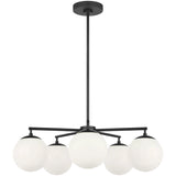 Nube Five Light Chandelier Midnight Black By Generation Lighting - Front View1