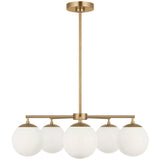 Nube Five Light Chandelier Satin Brass By Generation Lighting