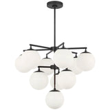 Nube Ten Light Chandelier Midnight Black By Generation Lighting - Front View2
