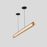 Nubis Linear Pendant by Cerno in walnut, indirect light reflector seen from below