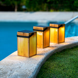 Okinawa Solar Lantern - lit by a pool