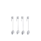 Oak Leaf Christmas Tree Candle Holders - Silver