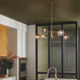 Oberon Adjustable Chandelier Heritage Brass By Frederic Ramond Lifestyle View 7