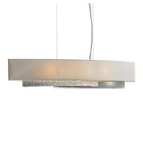 Oceanus Linear Suspension, shown in Sterling, Flax Shade, by Hubbardton Forge