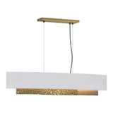 Oceanus Linear Suspension in Modern Brass, Natural Anna Shade by Hubbardton Forge