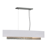Oceanus Linear Suspension in Vintage Platinum, Natural Anna Shade by Hubbardton Forge