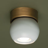Odin Flush Mount Patina Brass Soft White By Troy Lighting - Front View