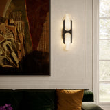 Odin Wall Sconce Urban Bronze Alabaster Large By Alora Lifestyle View