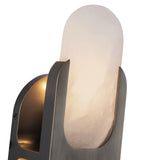 Odin Wall Sconce Urban Bronze Alabaster Medium By Alora Detailed View