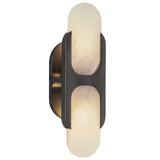 Odin Wall Sconce Urban Bronze Alabaster Medium By Alora Side View