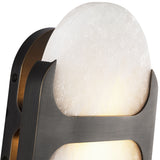 Odin Wall Sconce Urban Bronze Alabaster Small By Alora Detailed View1
