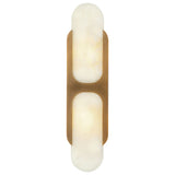 Odin Wall Sconce Vintage Brass Alabaster Large By Alora