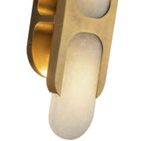 Odin Wall Sconce Vintage Brass Alabaster Medium By Alora Detailed View