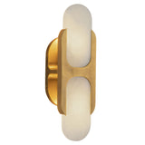 Odin Wall Sconce Vintage Brass Alabaster Medium By Alora Side View