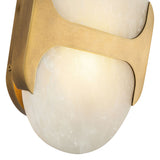 Odin Wall Sconce Vintage Brass Alabaster Small By Alora Detailed View