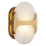 Odin Wall Sconce Vintage Brass Alabaster Small By Alora Side View