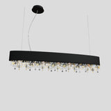 Ola S4 OV 100 Chandelier By Masiero, Finish: Matt Black Frame Smoky Pendants, , | Casa Di Luce Lighting