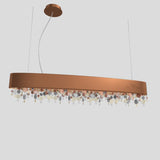 Ola S4 OV 100 Chandelier By Masiero, Finish: Copper Leaf Frame Copper Pendants, , | Casa Di Luce Lighting