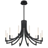 Olette Chandelier 12 Lights Black By Eurofase - Front View1
