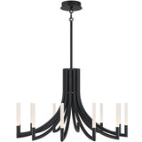 Olette Chandelier 12 Lights Black By Eurofase - Front View2