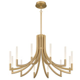 Olette Chandelier 12 Lights Gold By Eurofase - Side View