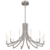 Olette Chandelier 12 Lights Nickel By Eurofase - Front View