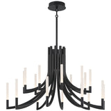 Olette Chandelier 20 Lights Black By Eurofase - Front View