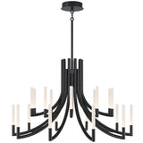 Olette Chandelier 20 Lights Black By Eurofase - Side View