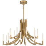 Olette Chandelier 12 Lights Gold By Eurofase - Front View
