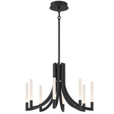 Olette Chandelier 8 Lights Black By Eurofase - Front View