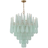 Ollie Chandelier 21 Lights Green By Crystorama - With Light