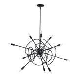 Olympus 12-Light Starburst Chandelier, shown in Black, by Hubbardton Forge