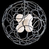 Olympus Orb Pendant detail in Sterling, by Hubbardton Forge