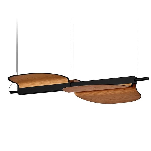 Omma Suspension By LZF, Size: Small, Finish: Black Metal, Color: Natural Cherry