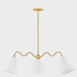 Onda Chandelier Aged Brass Small By Mitzi Front View