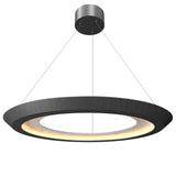 Organic Lead Grey Petra Round Suspension with White Stone Accent by Accord
