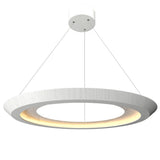 Organic White Petra Round Suspension with White Stone Accent by Accord