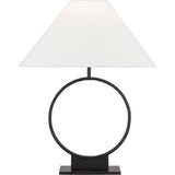 Orion Table Lamp — 18 1/8", White Linen, Aged Iron