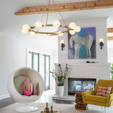 Orla Chandelier Large Lacquered Brass By Lark Living - Lifestyle View1
