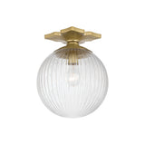 Orly Semi Flush Mount 10'' Aged Brass Clear