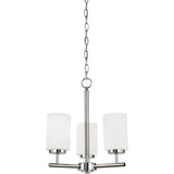 Oslo Chandelier — 15 Inch, Chrome with Cased Opal Etched Glass